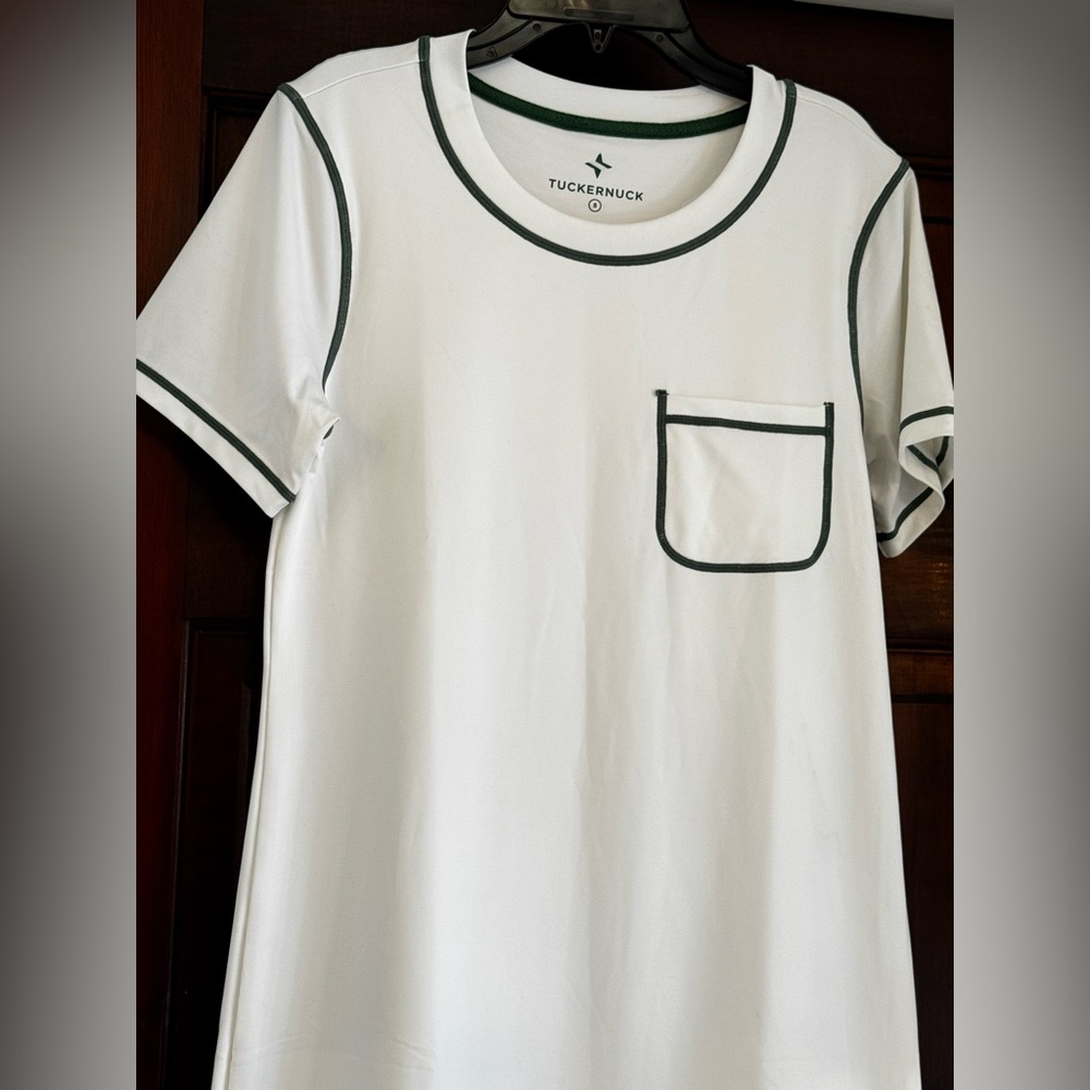 Tuckernuck White‎ Mini Dress with Green Accents - Picture 4 of 10